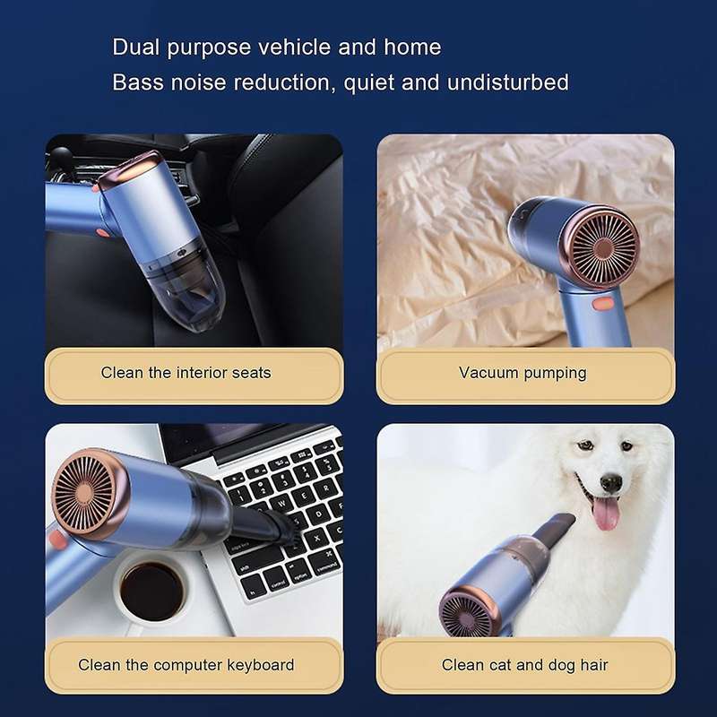 8000Pa Car Vacuum Cleaner 120W Wireless Handheld Mini Portable Auto Interior Vacuum Cleaner USB Char