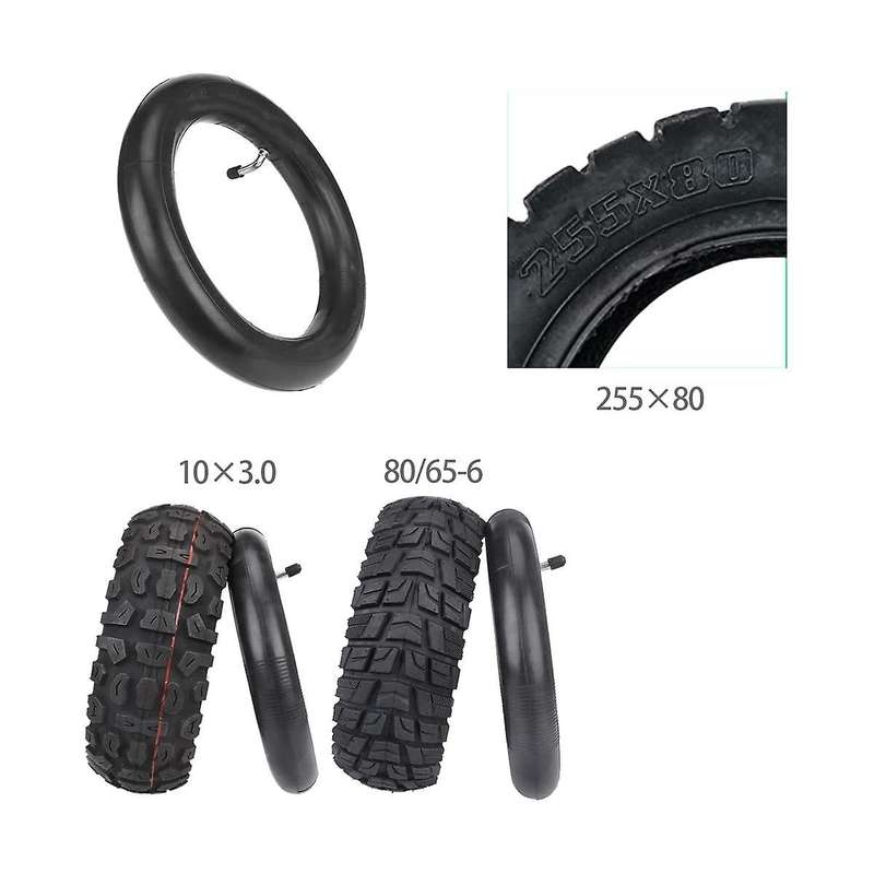 80/65-6 10x2.5 Inner Tube Replacement 10 Inch 255x80 Tire Tire with Elbow Valve Thickened Widened