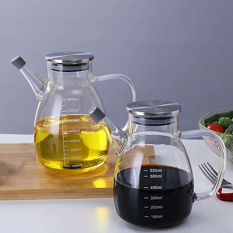 800ML Glass Oil Pot Leak-Proof Oil Bottle Seasoning Bottle Soy Sauce Bottle Vinegar Pot Home Kitche