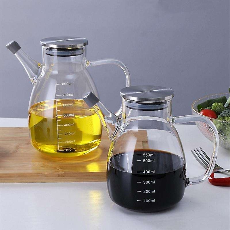 800ML Glass Oil Pot Leak-Proof Oil Bottle Seasoning Bottle Soy Sauce Bottle Vinegar Pot Home Kitche