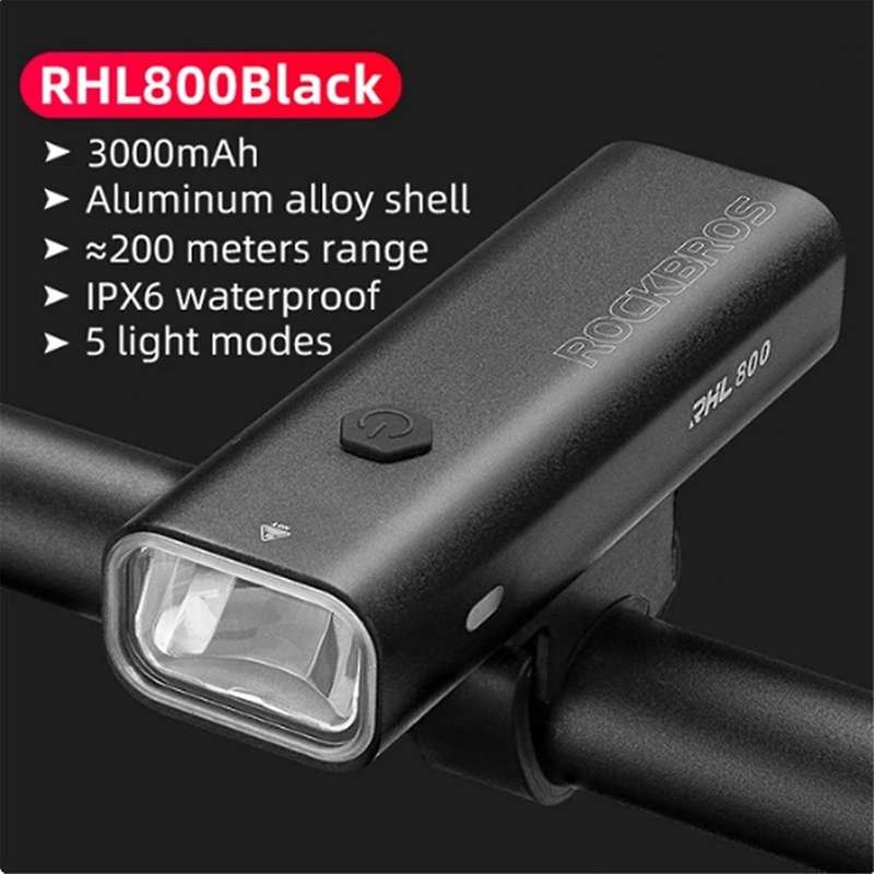 800LM USB Rechargeable Bicycle Front Light Cycling Headlight Super Bright Flashlight Bike Headlight