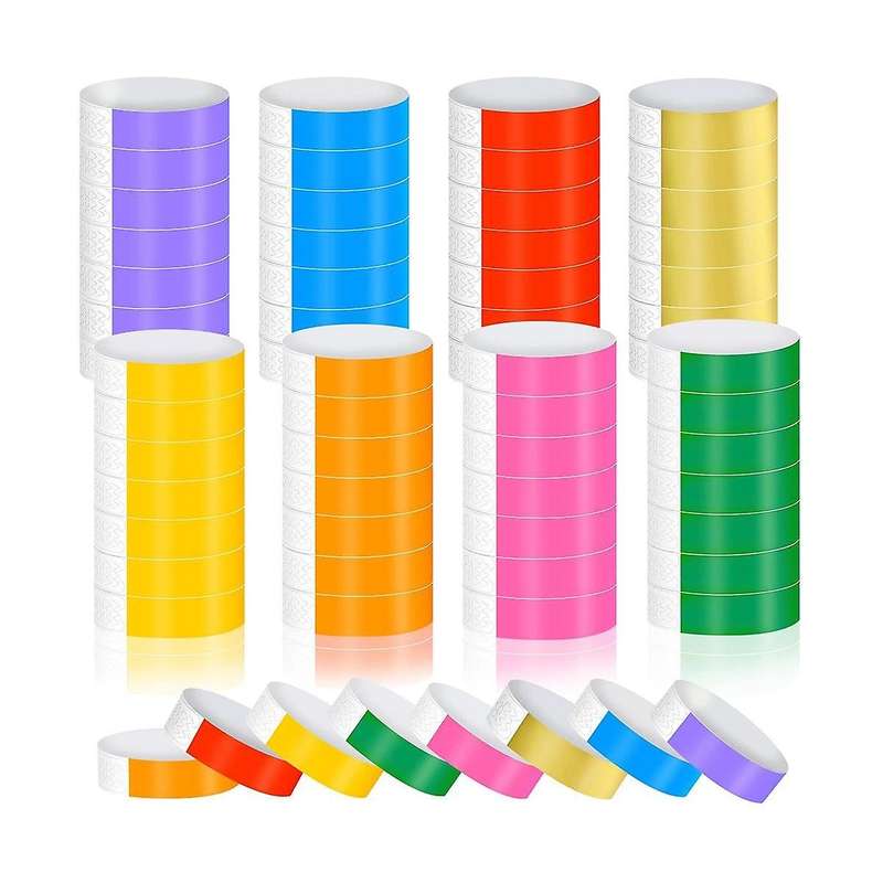 800pcs Waterproof Hand Bands Wrist Bands for Events Concert Adhesive for Party 8 Colors