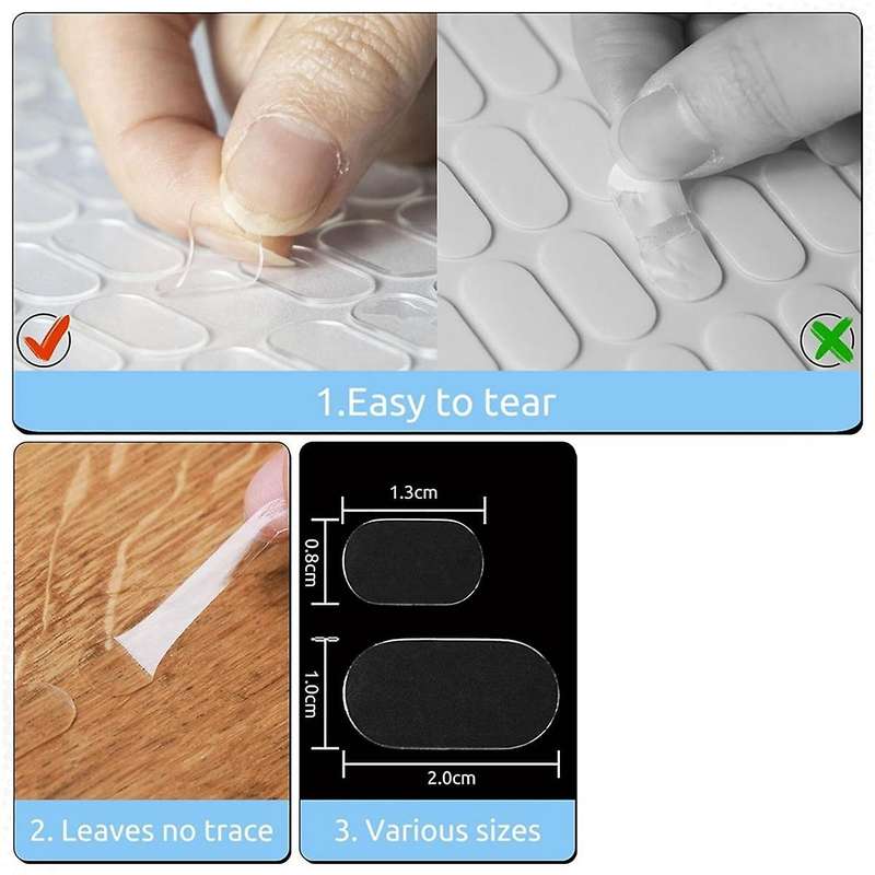 800pcs Sticky , Wall Double Sided Sticky Dots for Wall Hanging Earthquake Museum Clear