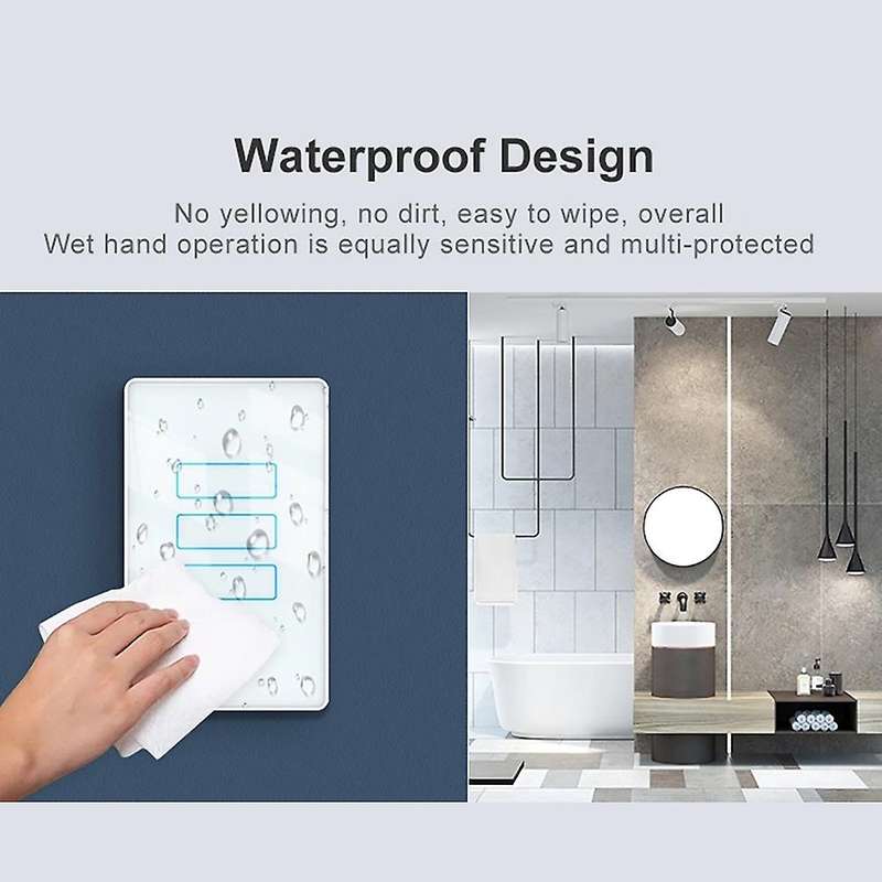 -801 Smart Touch Switch 3 Gang with Glass Screen Switch Smart Life Tuya Smart Control