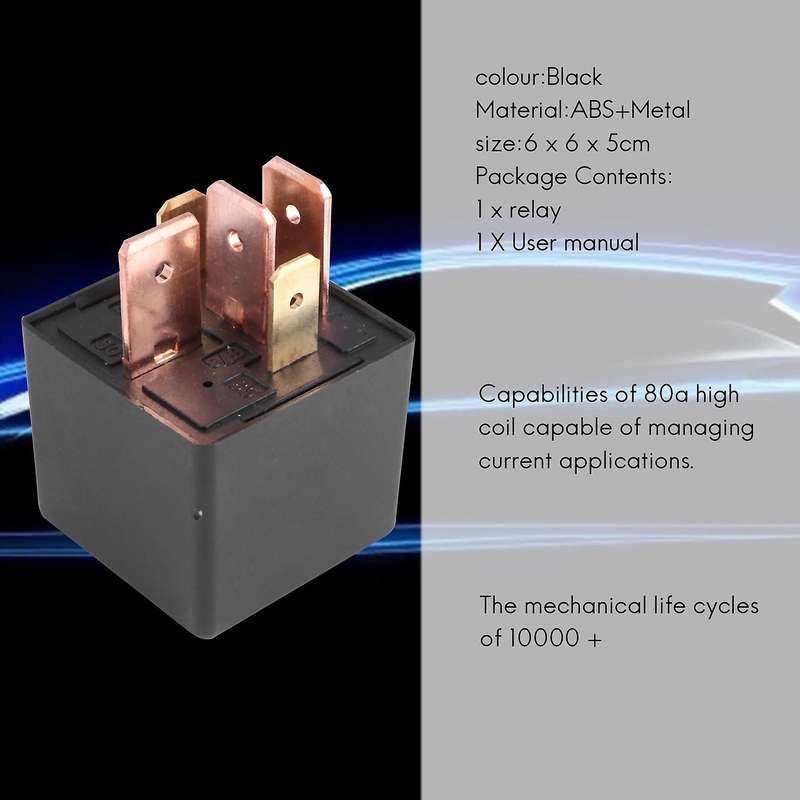 80A DC 12V 5 Pin DIY Relay Car Truck Vehicle