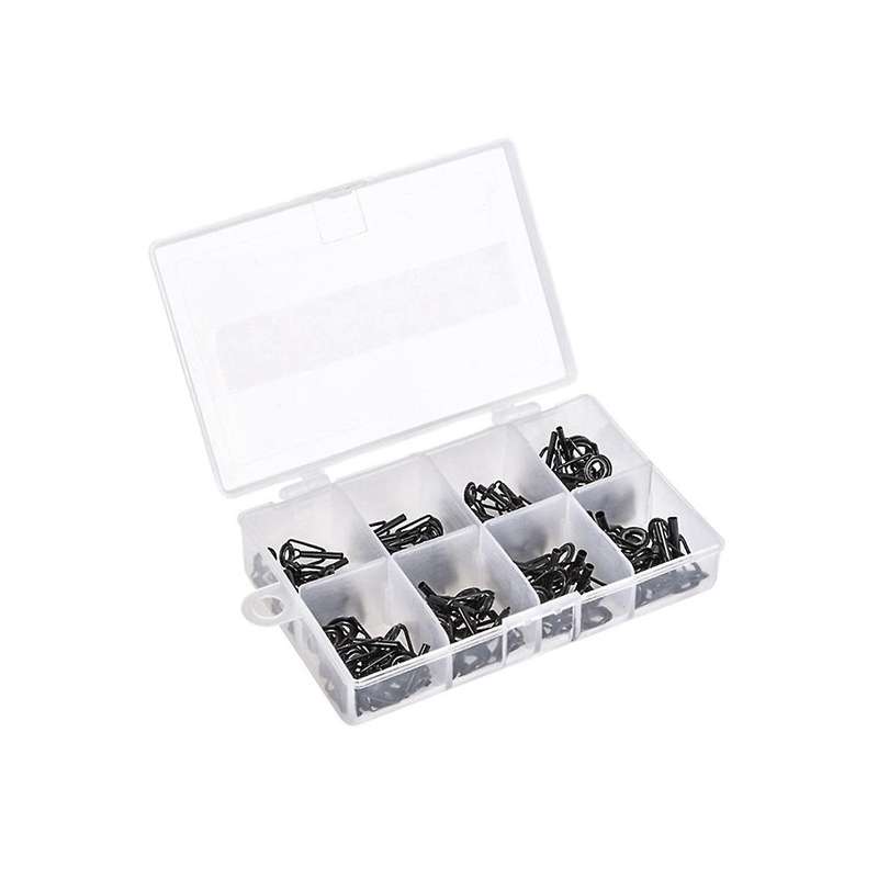 80Pcs Black Multi-Size Sea Rod Guide Ring Set Stainless Steel Ceramic Lure Wire Ring Guide Rail Repl