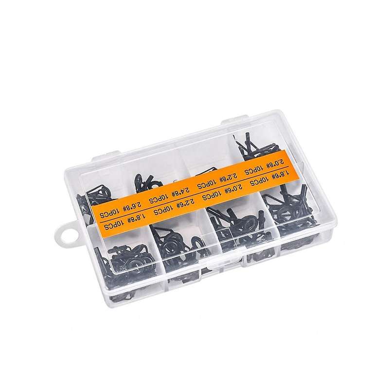80Pcs Black Multi-Size Sea Rod Guide Ring Set Stainless Steel Ceramic Lure Wire Ring Guide Rail Repl