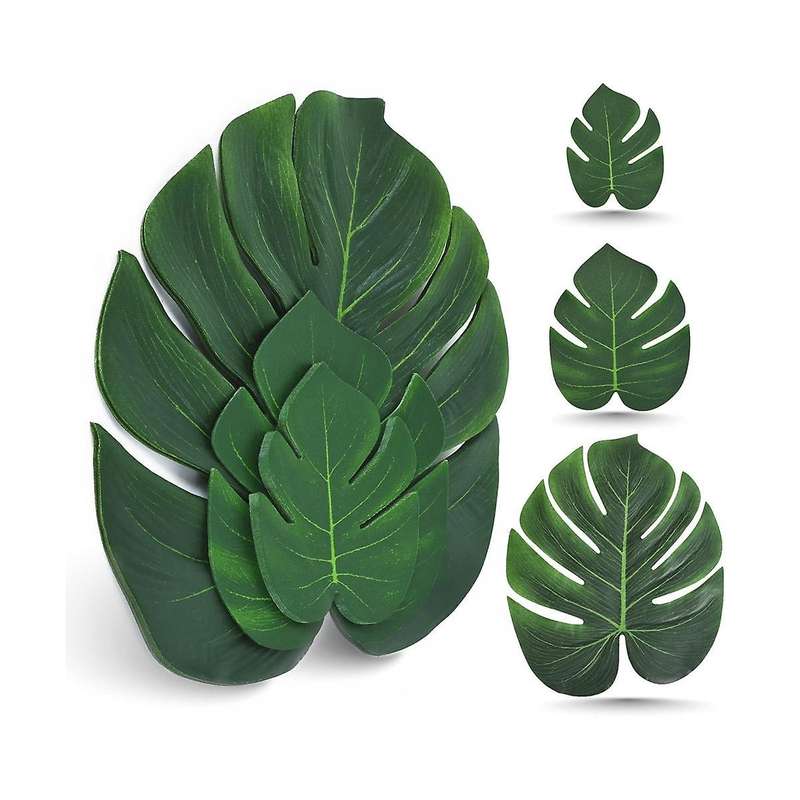 80pcs Artificial Palm Leaves for Table and Wall Decorations Birthday Wedding Theme Party