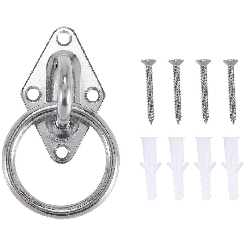 80Mmx50Mm Mounting Hook for Wall Or Ceiling with Round Ring Stainless Steel - Bracket / Attachment f