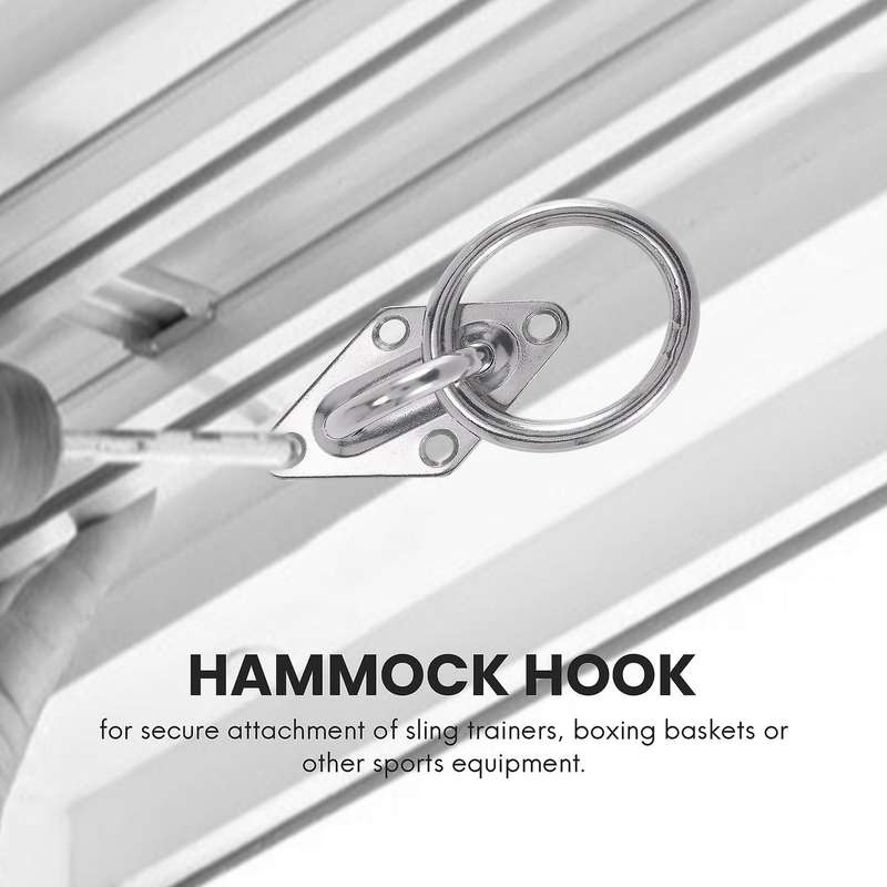 80Mmx50Mm Mounting Hook for Wall Or Ceiling with Round Ring Stainless Steel - Bracket / Attachment f