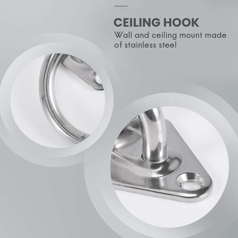 80Mmx50Mm Mounting Hook for Wall Or Ceiling with Round Ring Stainless Steel - Bracket / Attachment f