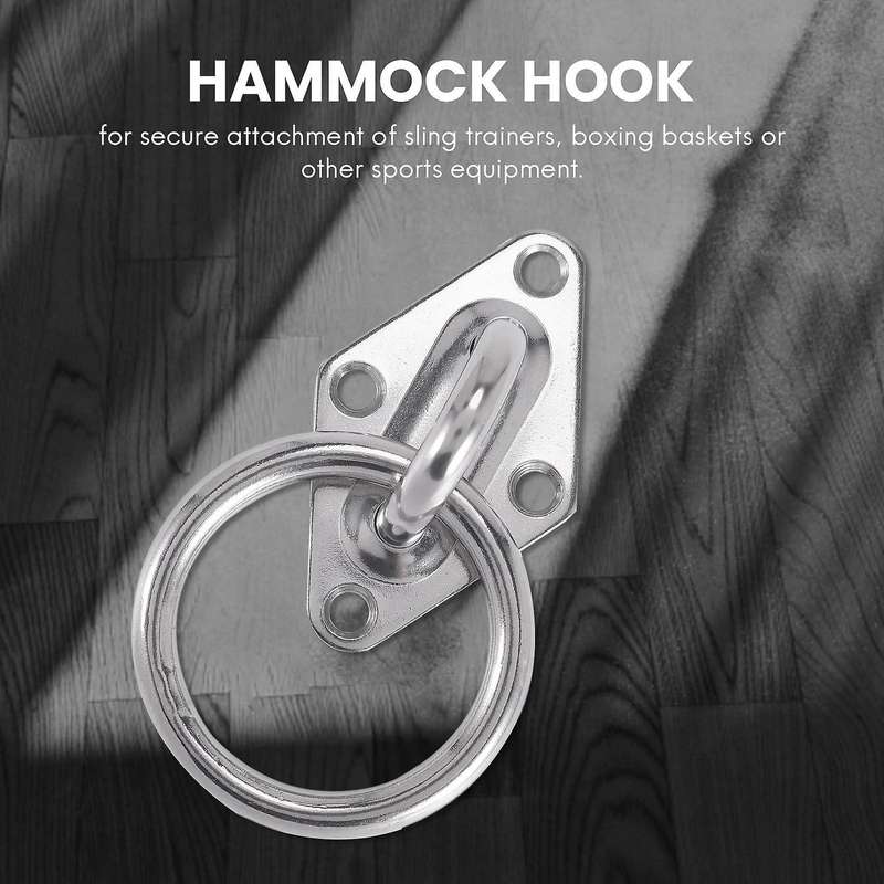 80Mmx50Mm Mounting Hook for Wall Or Ceiling with Round Ring Stainless Steel - Bracket / Attachment f