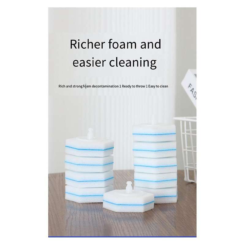 80PCS Disposable Toilet Brush Double Layer Fibre Toilet Brush Refills Cleaning Wand Refills for