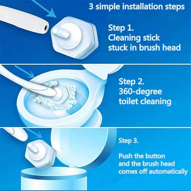 80PCS Disposable Toilet Brush Double Layer Fibre Toilet Brush Refills Cleaning Wand Refills for