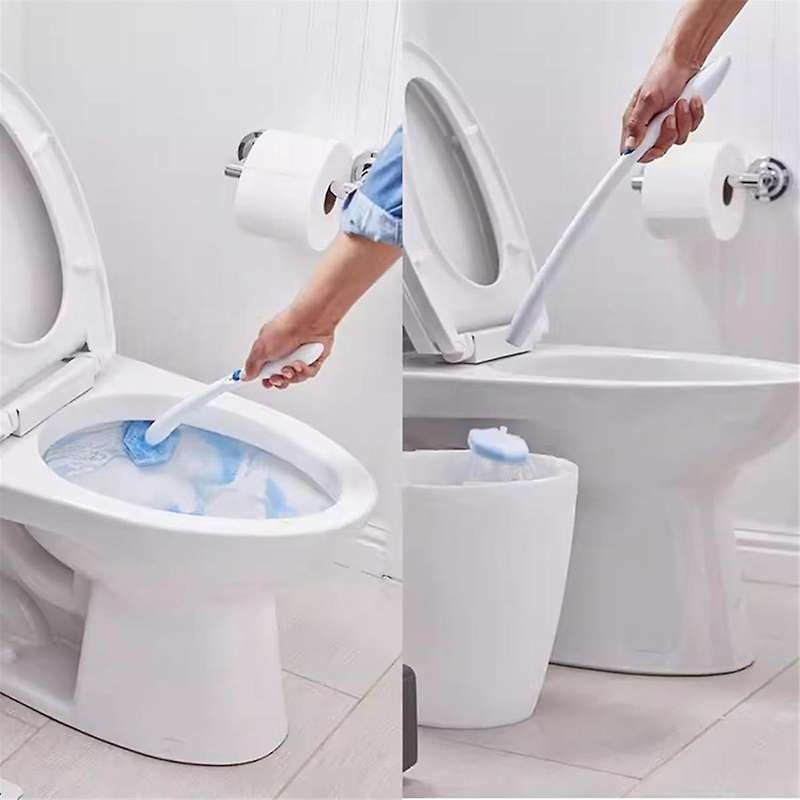 80PCS Disposable Toilet Brush Double Layer Fibre Toilet Brush Refills Cleaning Wand Refills for