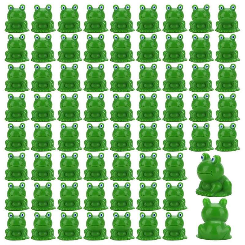 80Pcs Mini Frog Garden Decor Tiny Green Frog Resin Figurines Miniature Outdoor and Home Decor