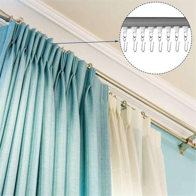 80pcs Metal Curtain Track Hooks S Shaped Stainless Ceiling Curtain Track Shower Curtain Decoration H