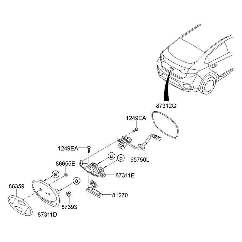 81260g2010 Car Outside Tail Gate Handle Switch Assy for Ioniq 81260g2000