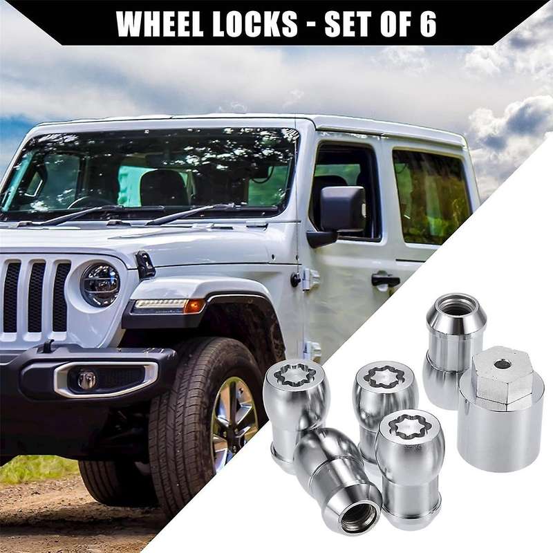82215711 Wheel Lock Locking Lug Nut Kit with Key for Jl 2018-2024 2020-2024