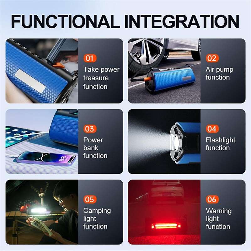 8400Mah Portable Tire Inflator Car Emergency Power Outdoor Multifunctional Motorcycles Pickup Truck