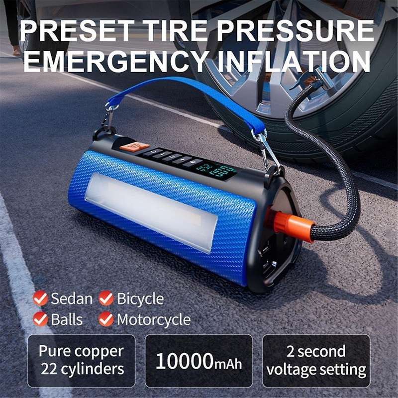 8400Mah Portable Tire Inflator Car Emergency Power Outdoor Multifunctional Motorcycles Pickup Truck