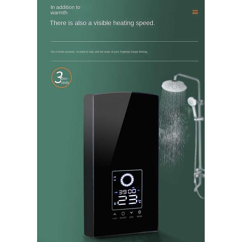 8500W Electric Water Heater Voice Function Intelligent Inverter Mini Instantaneous Shower Hot Water