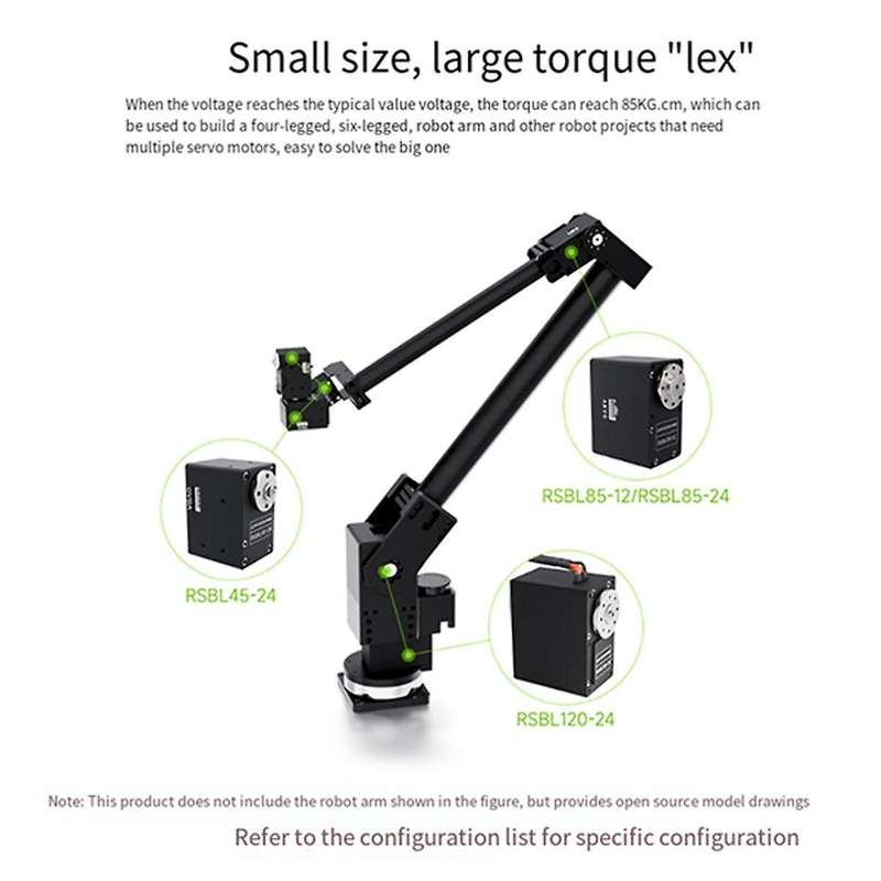 85KG.cm Motor Aluminum Alloy High Precision High Torque Programmable 360 Magnetic Encoder RS485 Serv