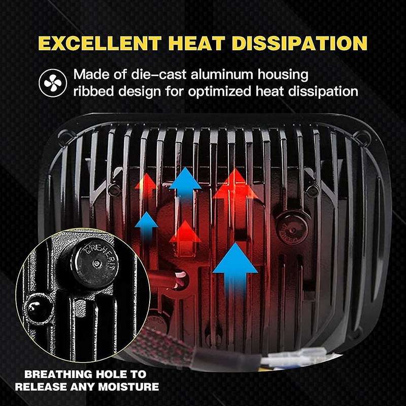 85W DOT Brighter Anti- H6054 5X7 7X6 LED Headlights,DRL Turn Signal Hi/Low Sealed Beam for XJ , Blac
