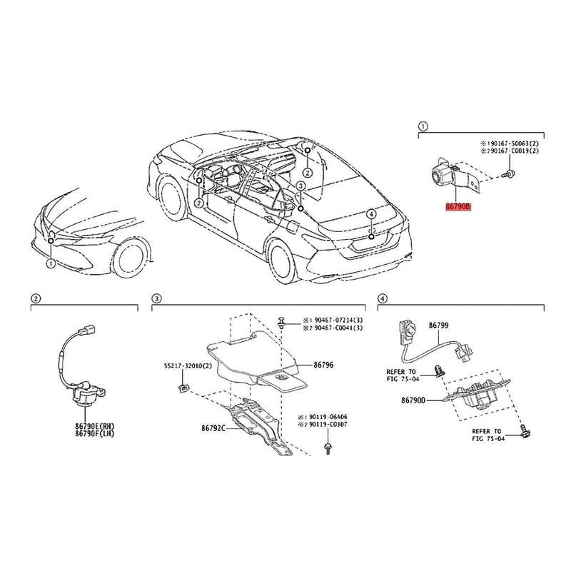 86790-06100 Car Front View Camera Grille Mounted Park Assist Camera for 2017-2019 Surround Camera A