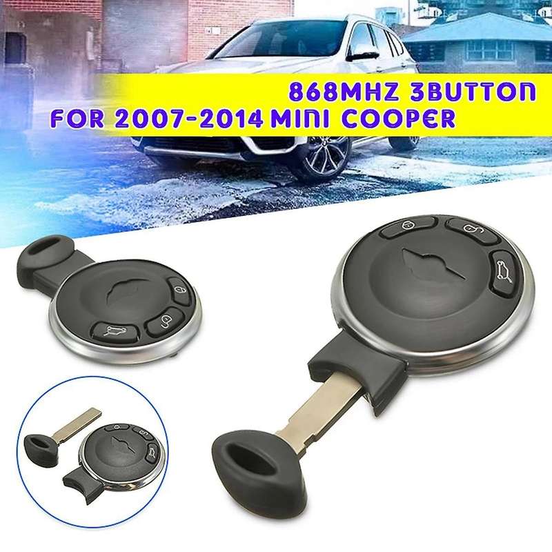 868MHz Remote 3 Buttons Smart Key with Uncut Blade PCF7952 Chip CR2032 Battery for for 2007-2014