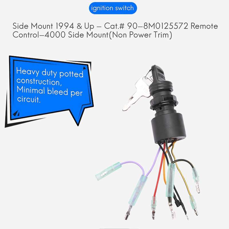87-17009A5 Boat Motor Ignition Key Switch for Mercury Outboard Motors 3 Position Off-Run-
