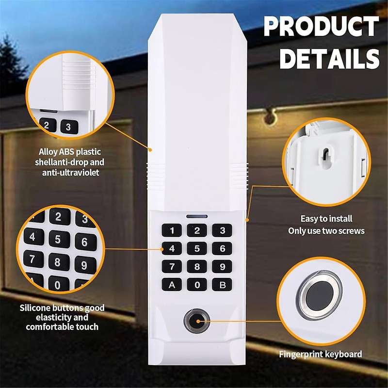 877max Fingerprint Garage Door Keypad for Opener. Replaces 878max G940ev-p2 977lm 877lm