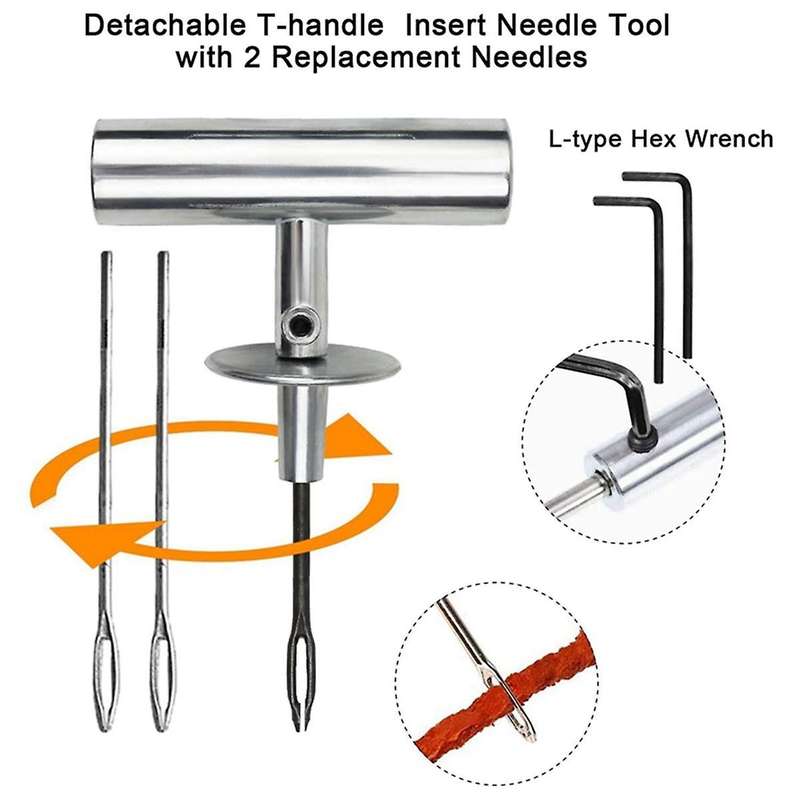 87Pcs Auto Tire Repair Kit Heavy Duty Tubeless Car Tire Repair Tool for Car, Truck, Caravans, Traile