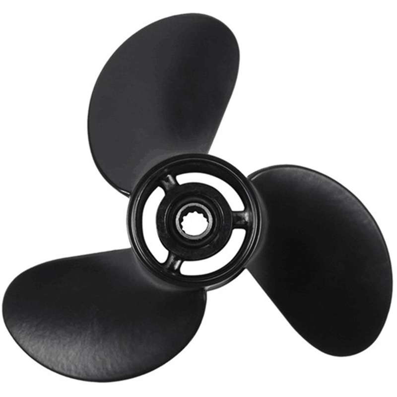 8-9.8hp 3 Blades 3b2w64517-1 8.5x9 Outboard Propeller Boat for Tohatsu Mercury 12 Spline Tooths Blac