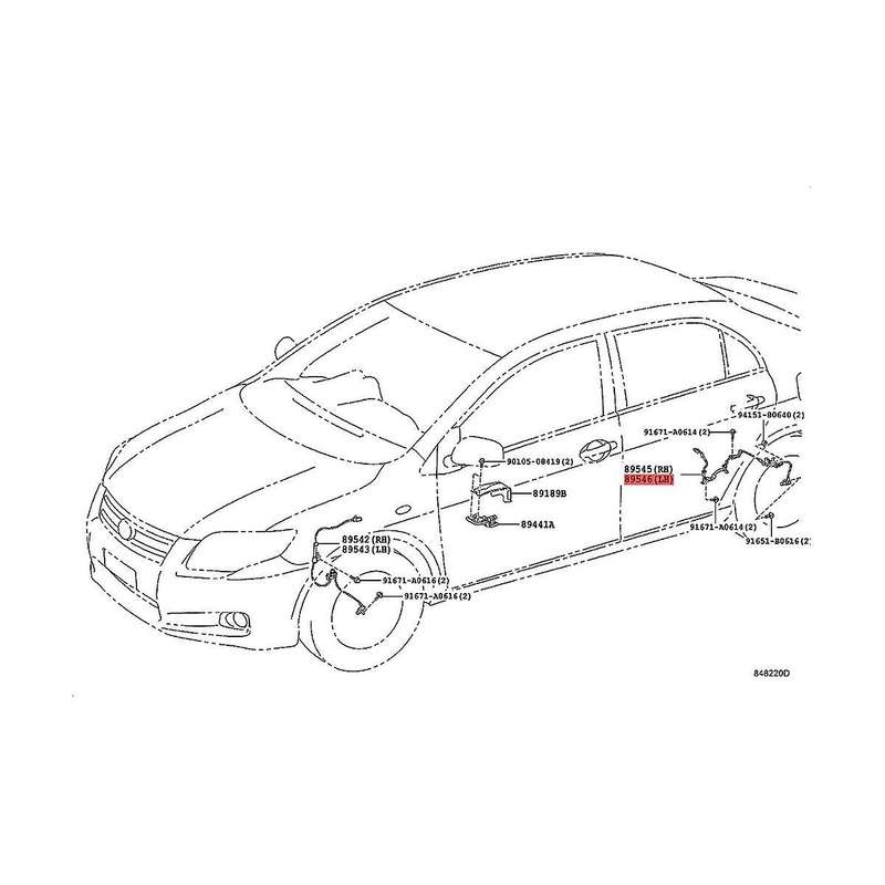 89546-12110 Left Rear Wheel Speed Sensor for Axio Nze144 2006-2012 Car Abs Sensor 8954612110