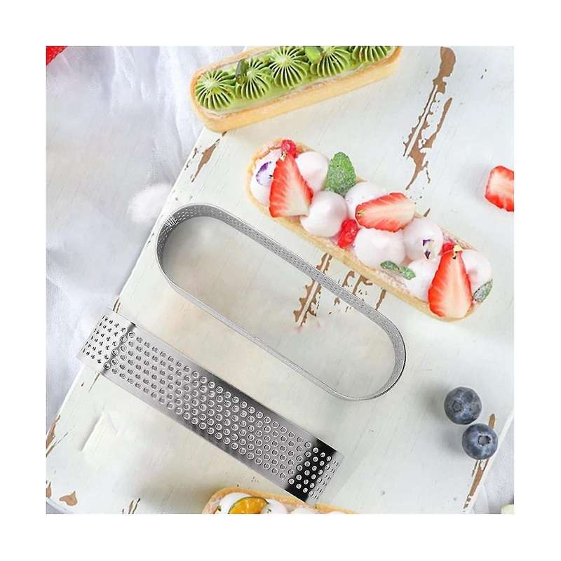 8cm Stainless Steel Tart Ring, Heat-resistant Perforated Cake Mousse Ring, Round Ring Baking Tools