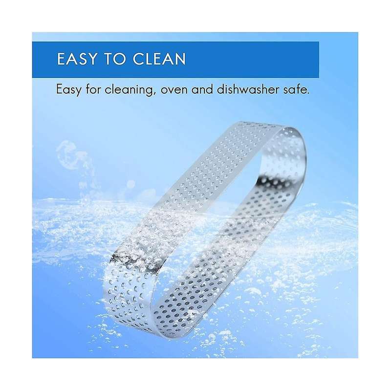 8cm Stainless Steel Tart Ring, Heat-resistant Perforated Cake Mousse Ring, Round Ring Baking Tools