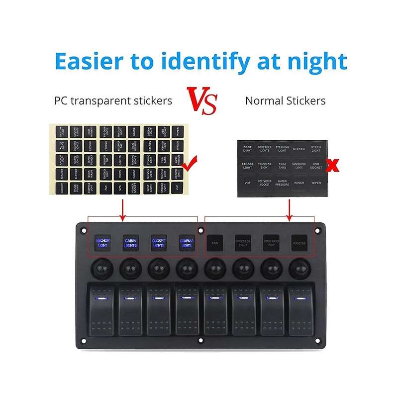 8-group Combination Panel Switches Marine Toggle Switch Power Female Switch Switch Panel for Automo