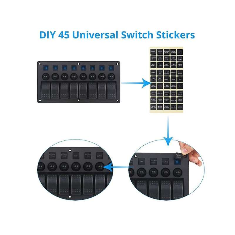 8-group Combination Panel Switches Marine Toggle Switch Power Female Switch Switch Panel for Automo