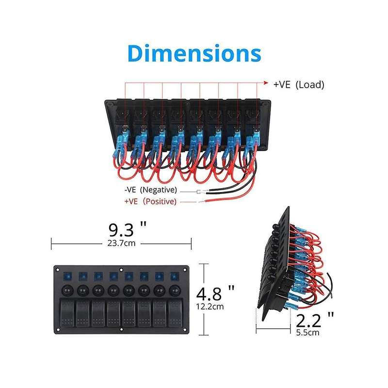 8-group Combination Panel Switches Marine Toggle Switch Power Female Switch Switch Panel for Automo