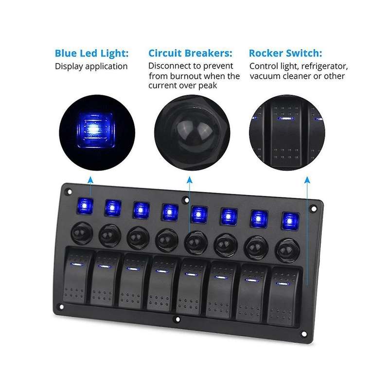 8-group Combination Panel Switches Marine Toggle Switch Power Female Switch Switch Panel for Automo