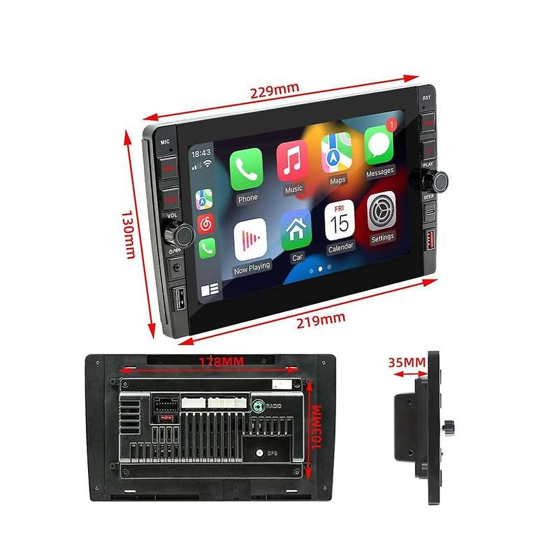 8inch Car Touch Screen Wireless Carplay Android Auto Car Portable Radio Bluetooth Mp5 Fm Receiver Th