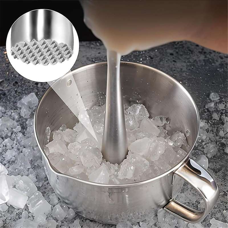 8Inch and 10Inch Stainless Steel Muddler for Cocktails,Old Fashioned Cocktail Muddler,Home Bar Suppl