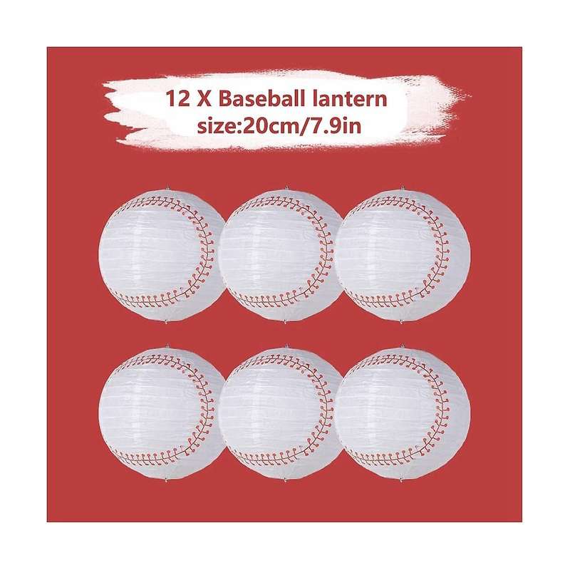 8inch Baseball Paper Lanterns Sports Team Party Baseball Hanging Lantern Softball Party Decorations