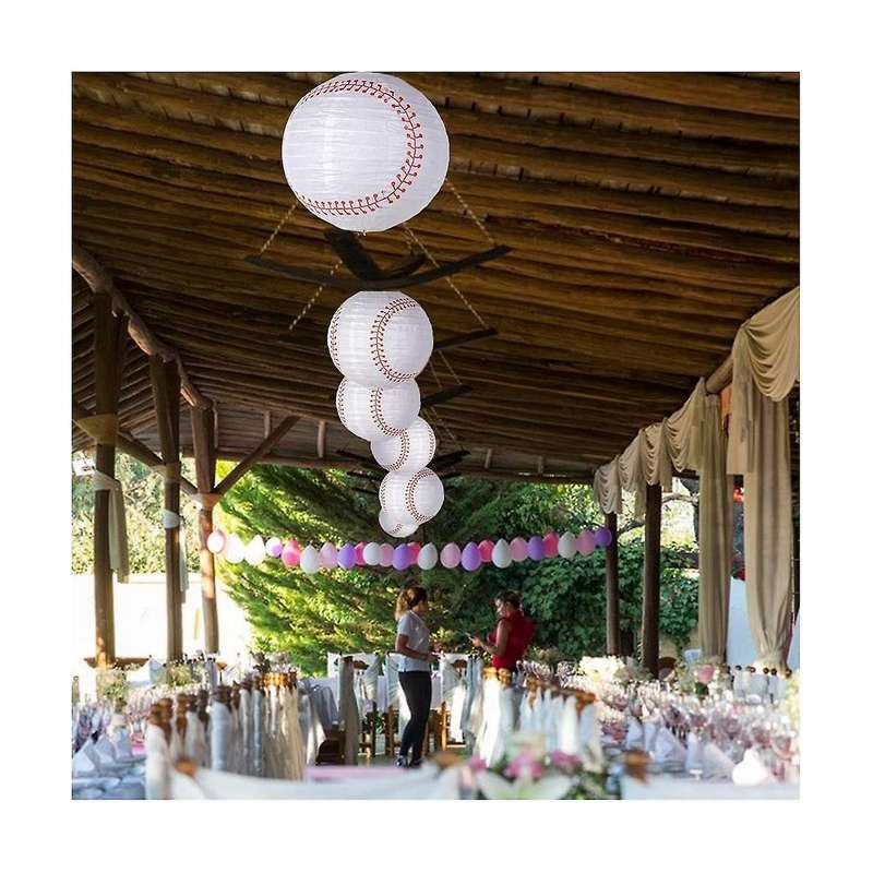 8inch Baseball Paper Lanterns Sports Team Party Baseball Hanging Lantern Softball Party Decorations