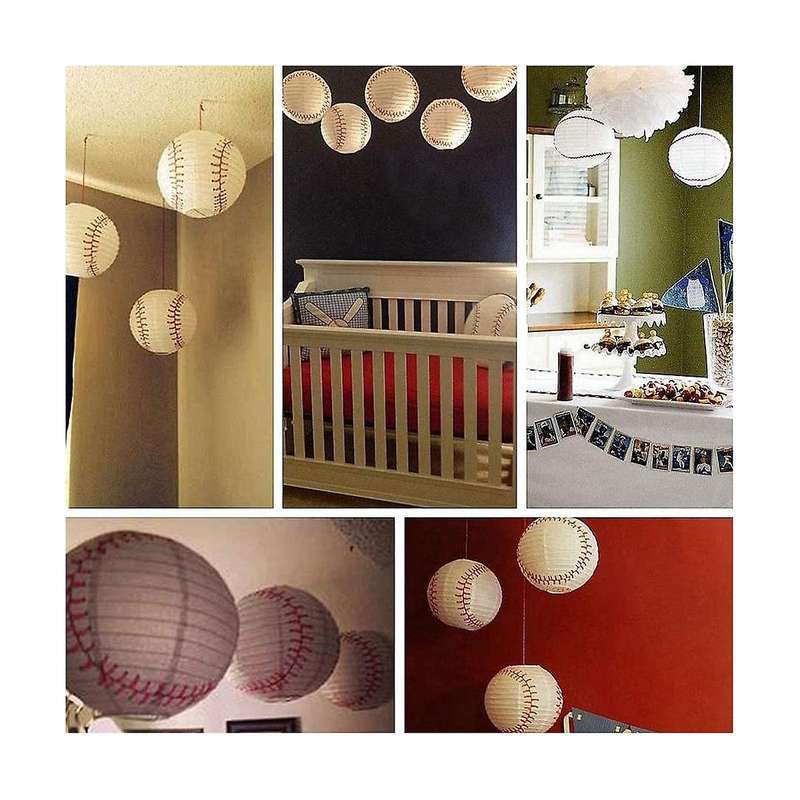 8inch Baseball Paper Lanterns Sports Team Party Baseball Hanging Lantern Softball Party Decorations