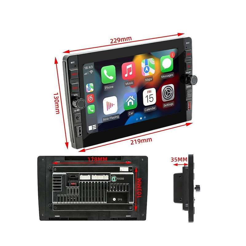 8inch Car Touch Screen Wireless Carplay Android Auto Car Portable Radio Bluetooth Mp5 Fm Receiver Th