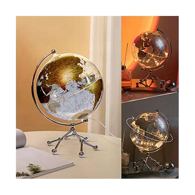 8inch World Globe,illuminated World Globe with Metal Stand,educational Interactive Globe, Led Globe