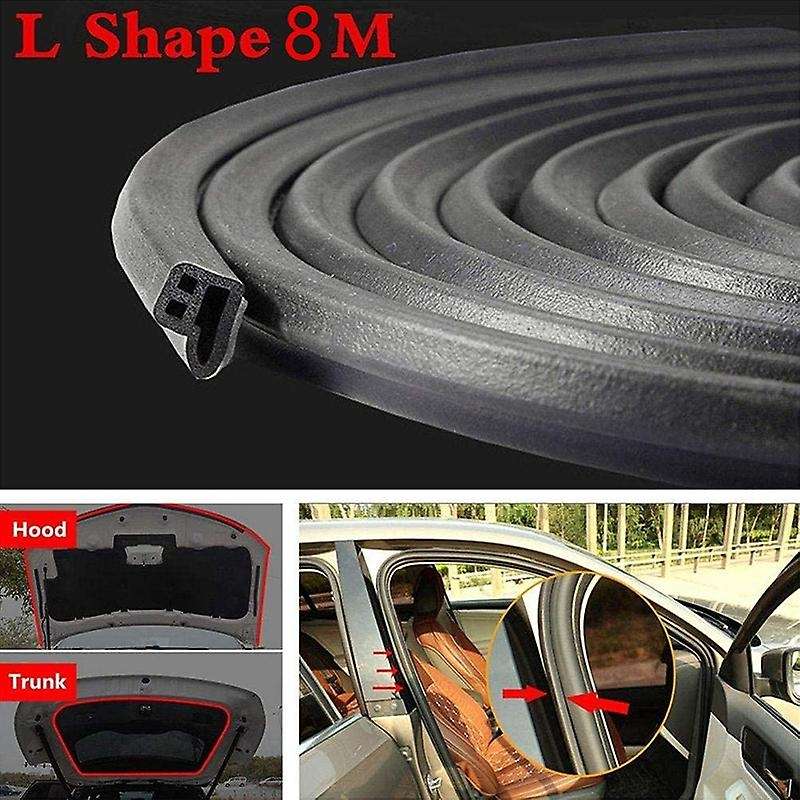 8M/26FT L Shape Car Door Rubber Seal Strip Hood Trunk Trim Edge Moulding Weatherstrip