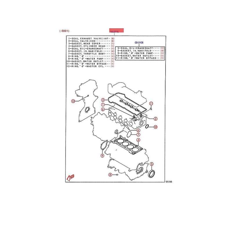 8la4-10-271 Engine Repair Kits Cylinder Head Gaskets Set for 1.6l 2004-2014 Zy01-10-271